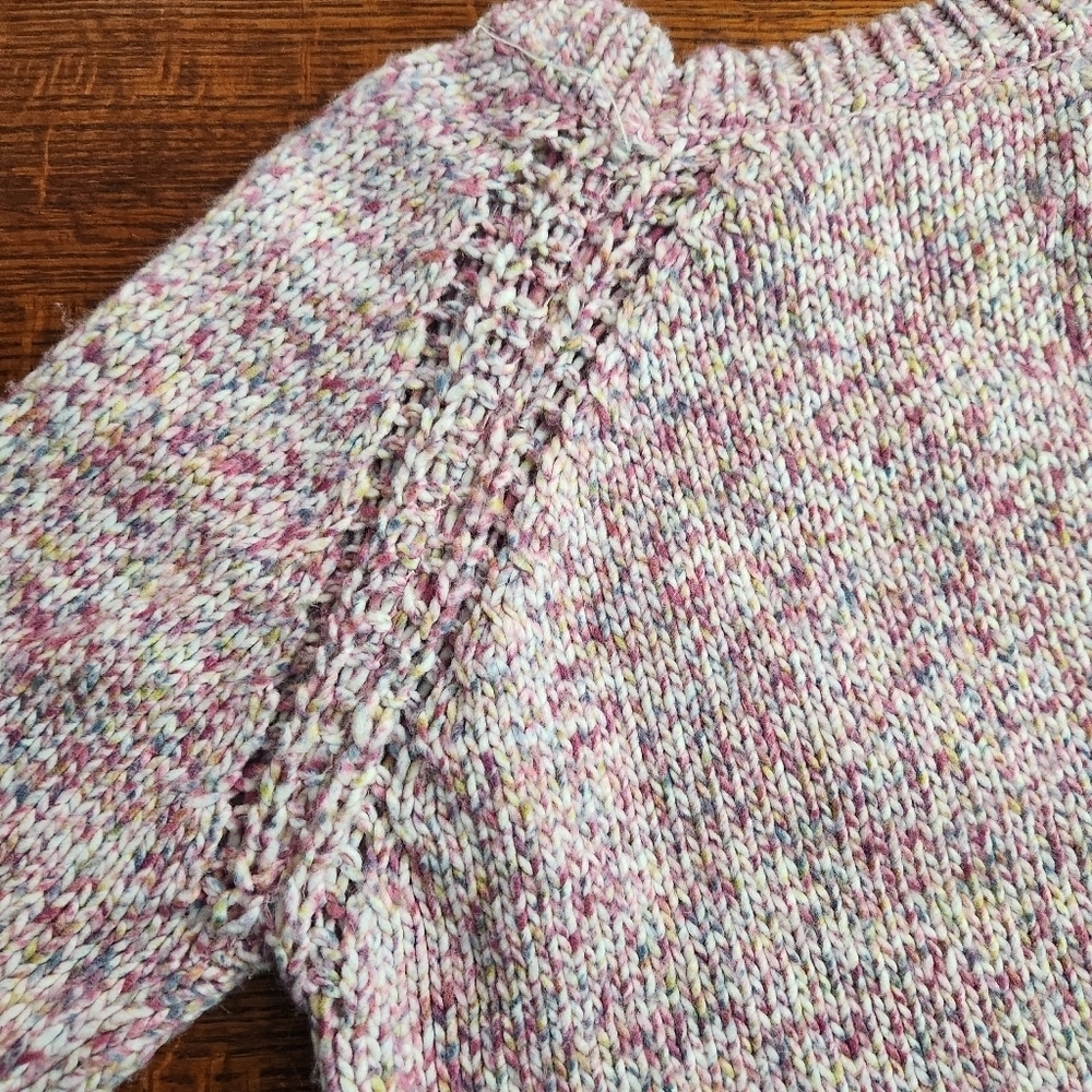 Belle Du Jour Women's XL chunky knit pink crew neck sweater - Picture 5 of 11